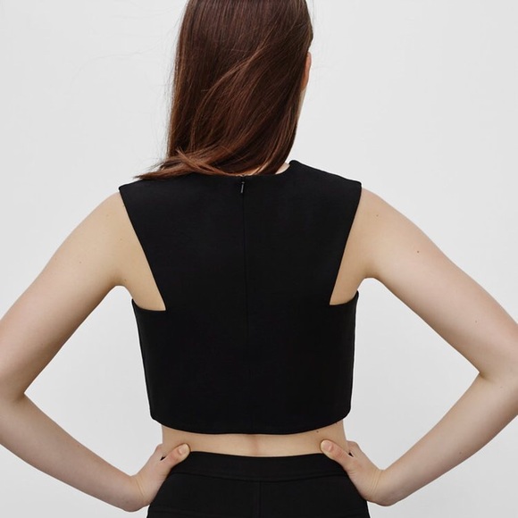 Aritzia Talula Dark Grey Crop Top - Picture 2 of 9